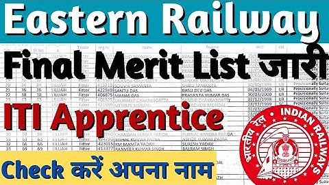 Eastern Railway Apprentice Merit 2023, RRC ER Apprentice Joining Merit List 2023, Railway Apprentice