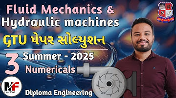 GTU Paper Solution | Fluid Mechanics| Paper-3 Summer 2025 | Diploma Mechanical