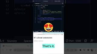 🔥 HTML Basics - Comments #shorts #html #programming #coding #webdevelopment #vscode #comments