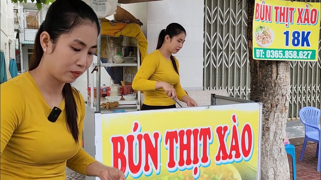 Phát hiện GÁI ĐẸP quán quê BÚN THỊT XÀO ngon không tưởng tại Long Xuyên [Ăn Ở Quê