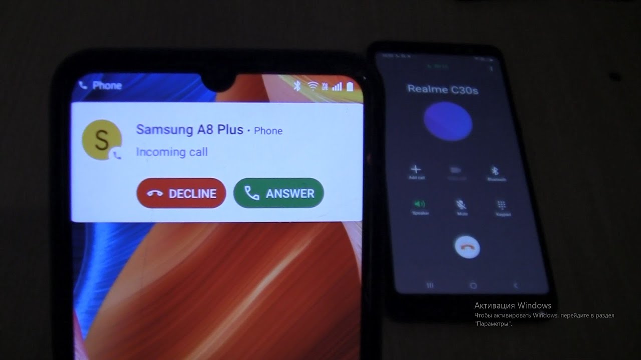 Incoming call&Outgoing call at the Same Time Realme c30s+Samsung Galaxy A8+