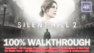 SILENT HILL 2 REMAKE 100% Speedrun Walkthrough | All Collectibles, Misc Achievements \& More