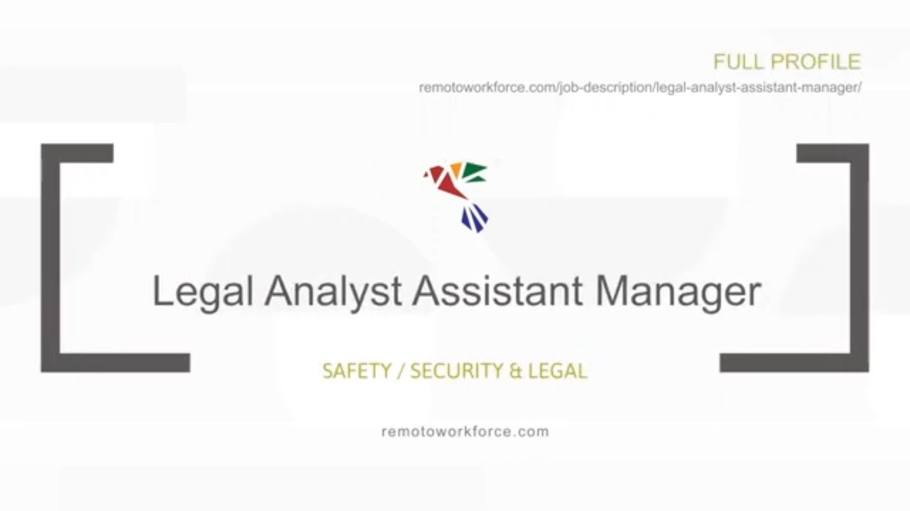 Legal Analyst Assistant Manager – REMOTO WORKFORCE AMERICA - USA / CANADA