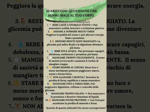 Video 10 ABITUDINI CHE TI FANNO INVECCHIARE PIÙ IN FRETTA