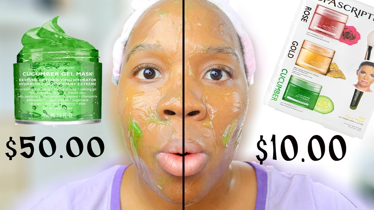 tidligere Rejsebureau Dominerende PETER THOMAS ROTH vs SPASCRIPTIONS CUCUMBER GEL MASK! SKINCARE DUPES!  drugstore or highend products - YouTube