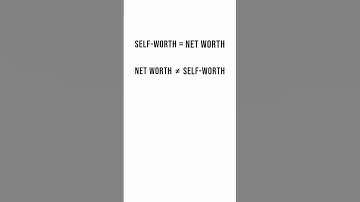 Self-worth is equal to Net Worth #selfworth #selfworthquotes #motivation