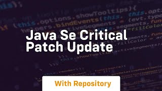 java se critical patch update