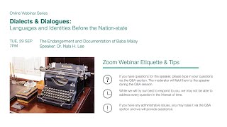 The Endangerment and Documentation of Baba Malay