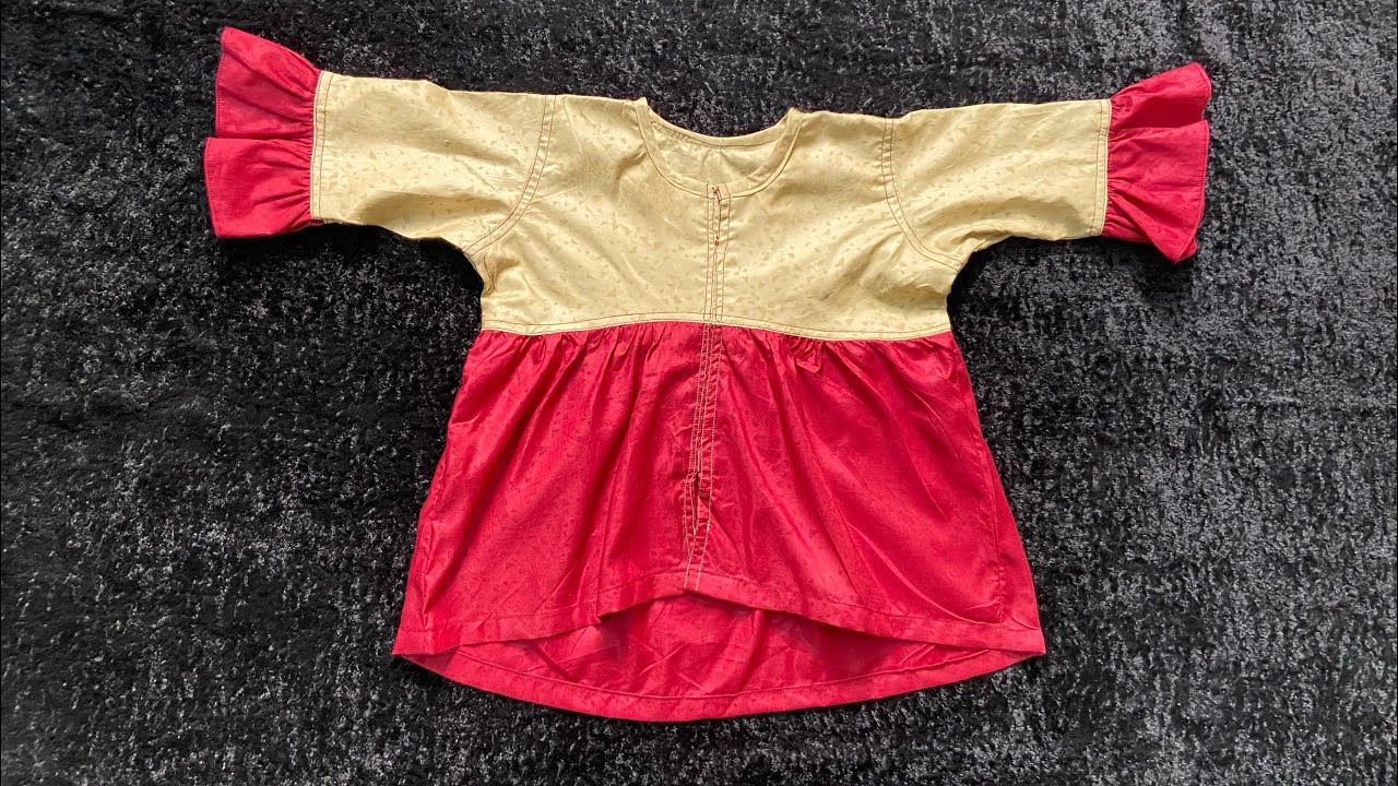 Beautiful Top Design for Baby Girl Cutting and Stitching Designer Top