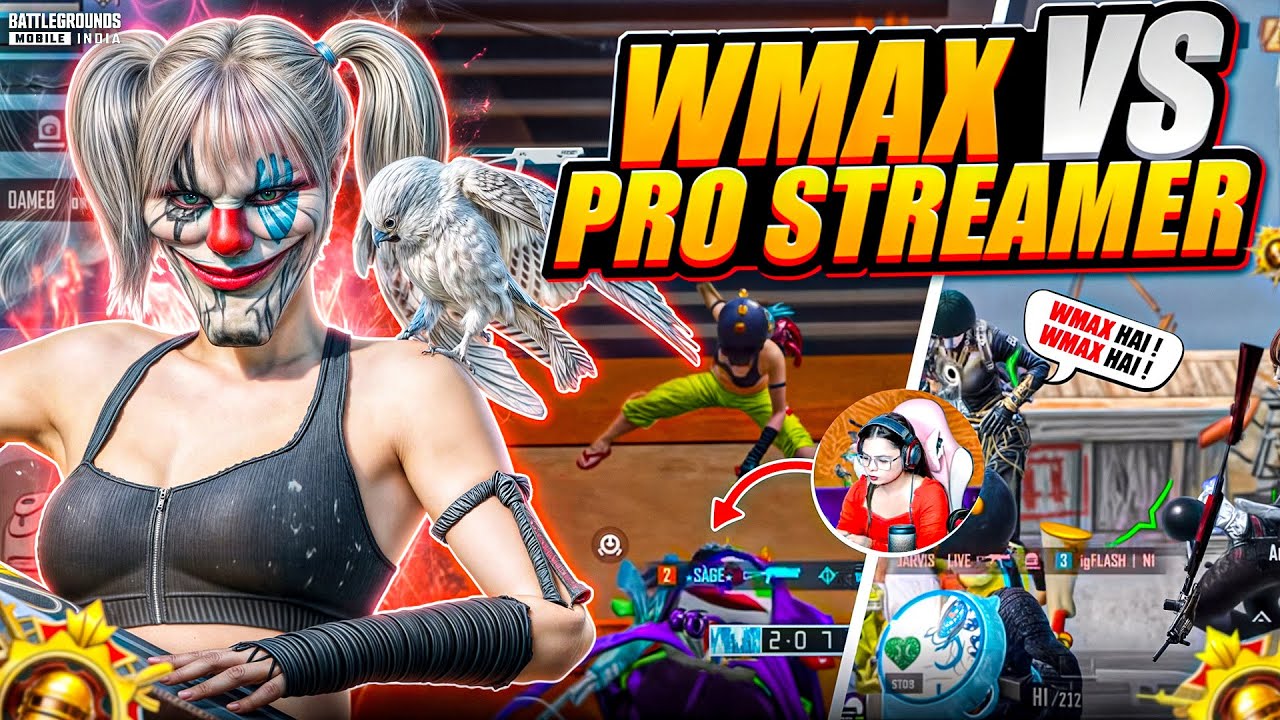 Wmax против профессиональных стримеров 🔥 Самый быстрый игрок с тремя пальцами | BGMI - PUBGMOBILE