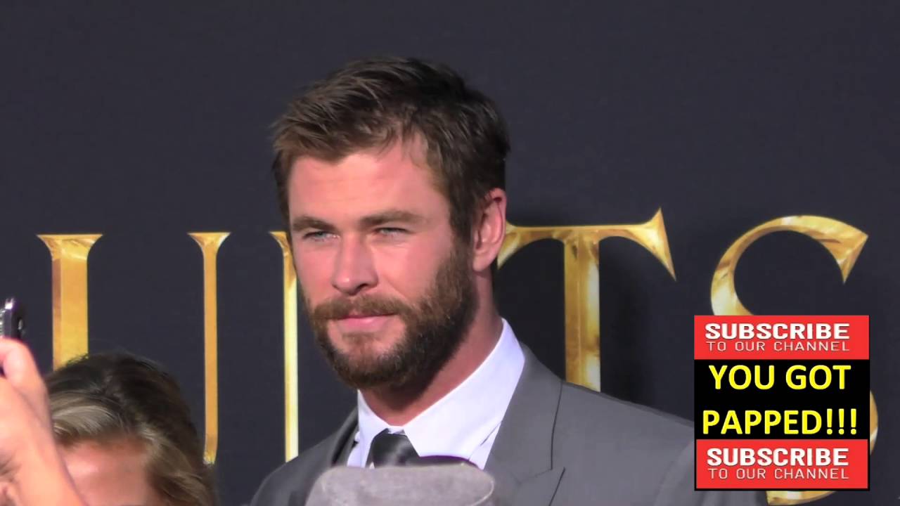 Chris Hemsworth and Elsa Pataky arriving to the Huntsman Premiere at Regency Village Theatre in West