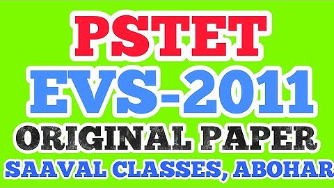 PSTET-2011 EVS Original Paper Solved