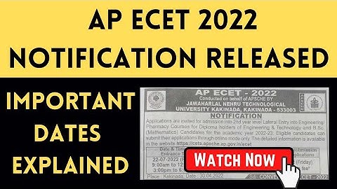 AP ECET 2022 Notification Released