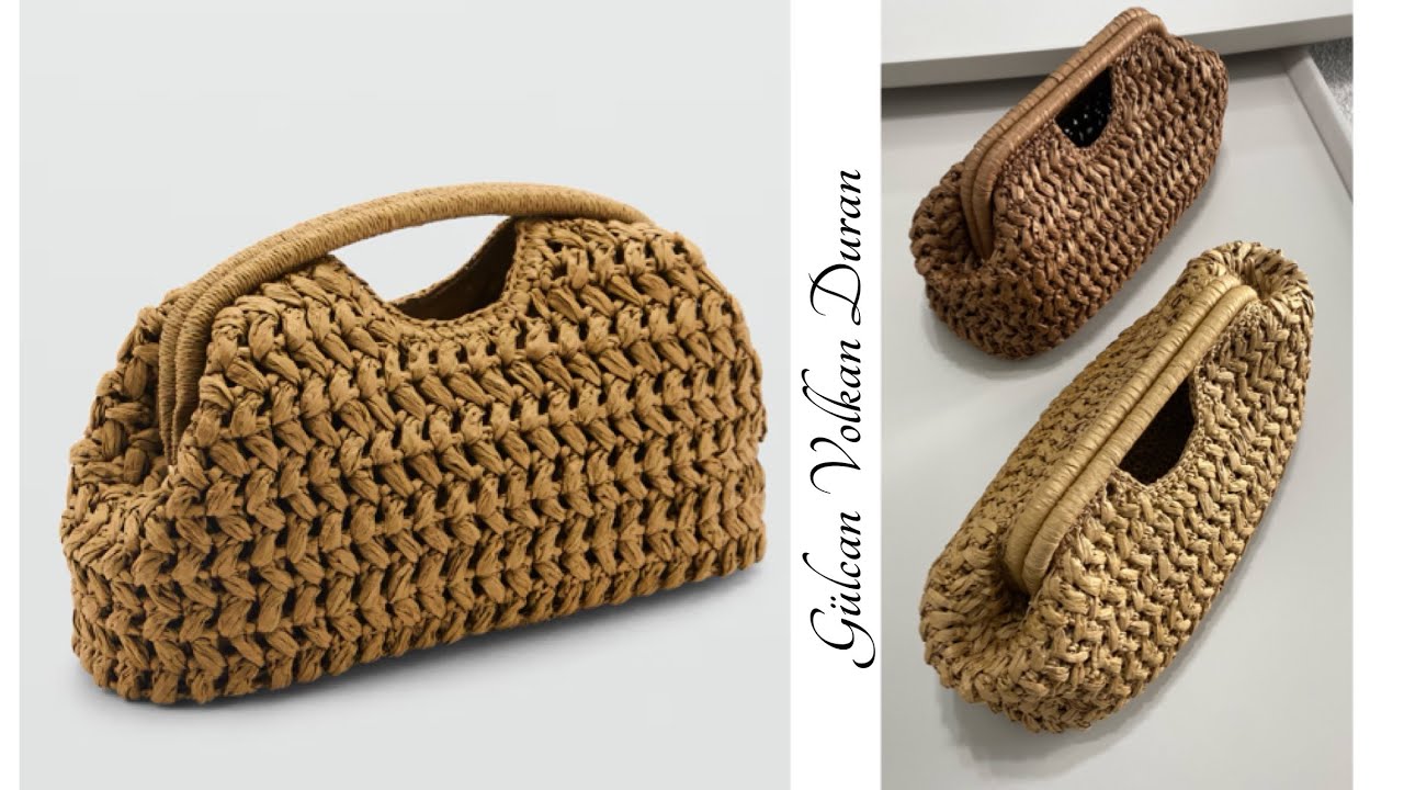 ÜNLÜ MARKANIN RAFYA İPTEN ÖRGÜ BURSLU ÇANTA YAPIMI