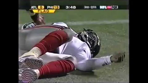 Brian Dawkins Hit on Michael Vick (2002 Playoffs N...