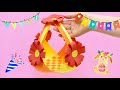 How to make Paper Weaving Basket Step by Step Tutorial | Easter Crafts Ideas For Kids | 復活節籃子