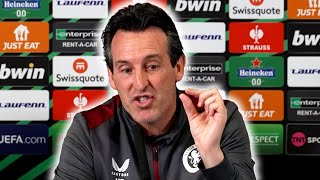 &#39;Robin Olsen HELPS THE TEAM! Against Chelsea HE SAVED US!&#39; | Unai Emery | Aston Villa v Olympiacos