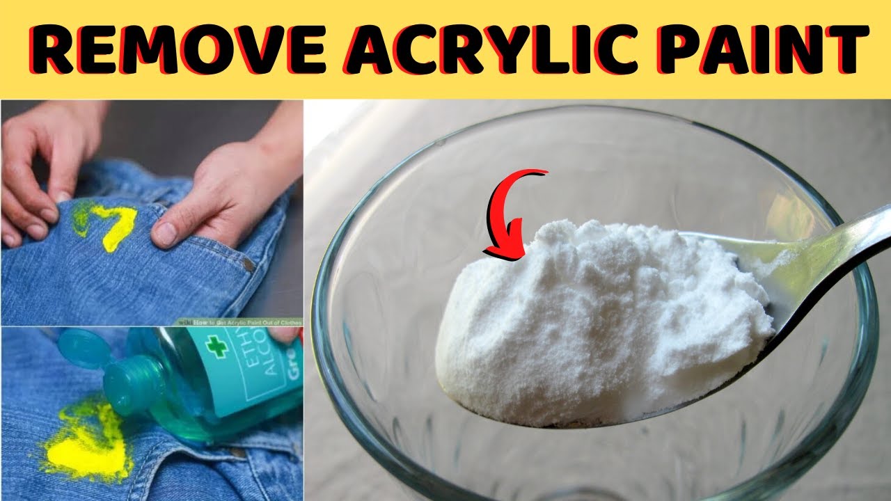 How To Remove Dried Acrylic Paint From Jeans And Fabric Clothes Using Baking Soda