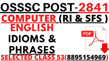 2841 ARI AMIN SFS EXCISE CONSTABLE FOREST GUARD CHT CTET I COMPUTER & ENGISH IDIOMS & PHRASES I