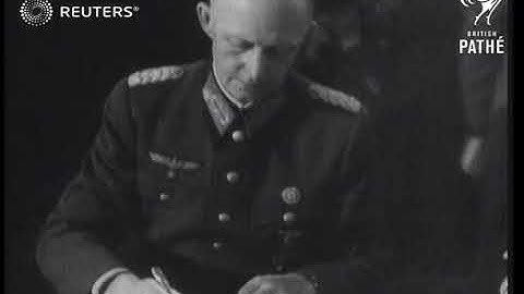 De ondertekening van de onvoorwaardelijke Duitse overgave (1945)