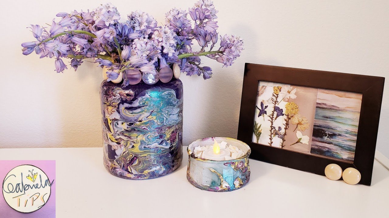 IDEA - Cómo Decorar EFECTO MARMOLEADO - CRISTAL -  Para PRINCIPIANTES Acabado PROFESIONAL🤩