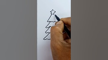 How To Draw Easy Christmas 🌲 Tree #shorts #youtubeshorts