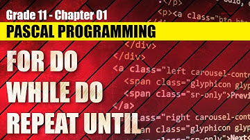#ICT | Grade 11 | #Pascal | #ForDo #WhileDo #RepeatUntil | Lakshitha Vithanage