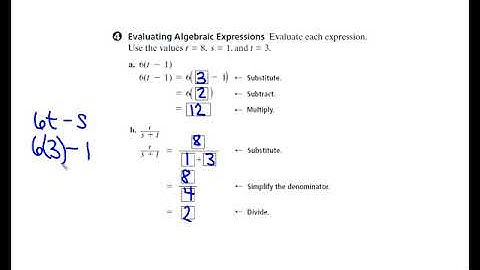 4.1 Evaluating and Writing Algebraic Expressions second part Video