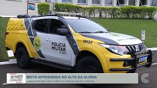 Moto com escapamento barulhento, sem CNH e bloqueio...