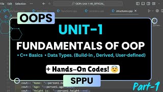 OOPs Unit-1 Fundamentals of Object Oriented Programming | SPPU | #oop #sppu #c++ #c++programming