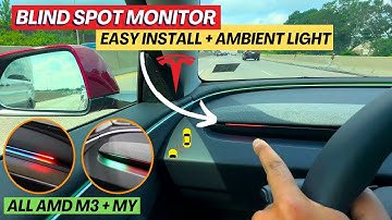 NEW Tesla Model 3/Y Blind Spot Warning & Ambient Light LED (Easy Install & Must-Have Accessory)