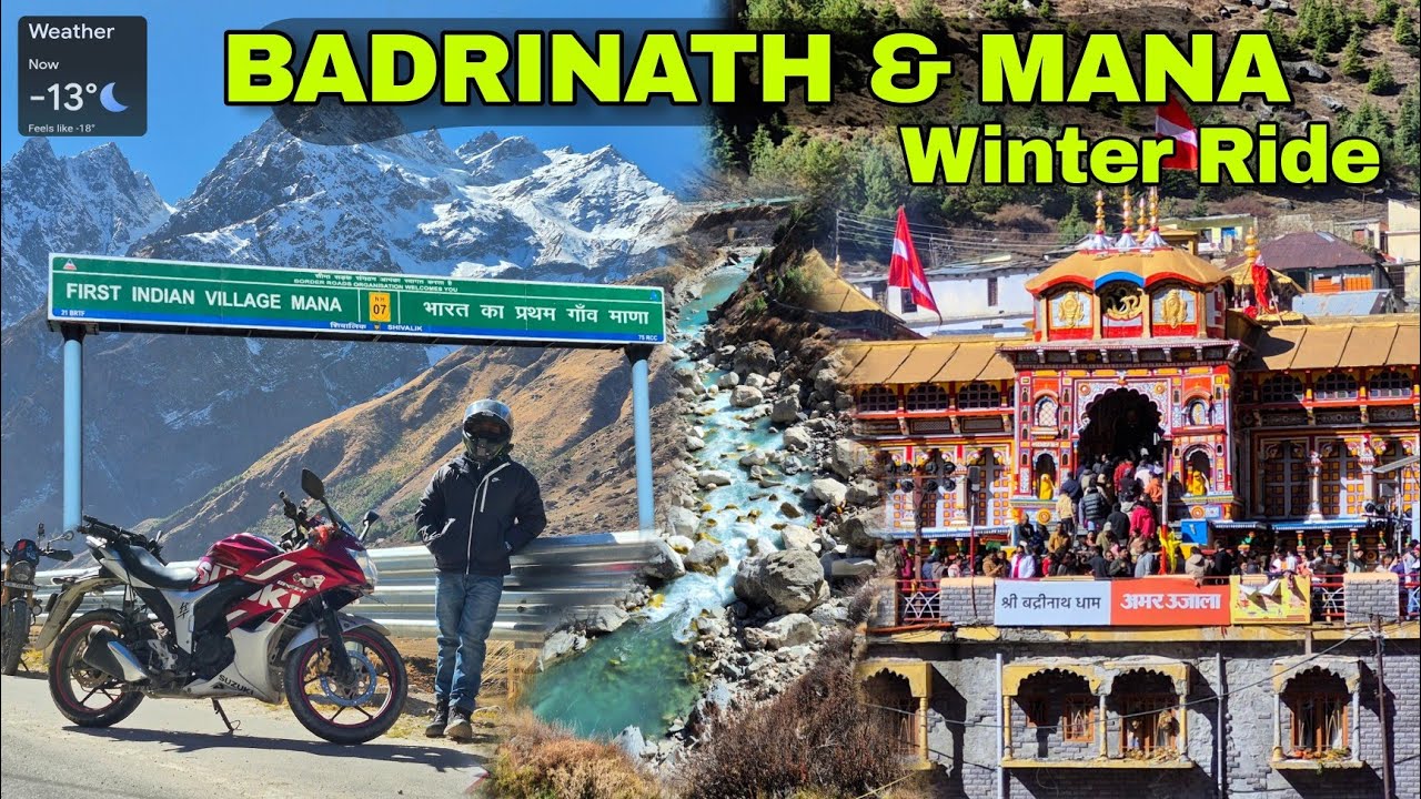 Delhi to Badrinath & Mana Village Winter Ride – Day 2 Motovlog -13° | Saraswati River & Heaven Gate