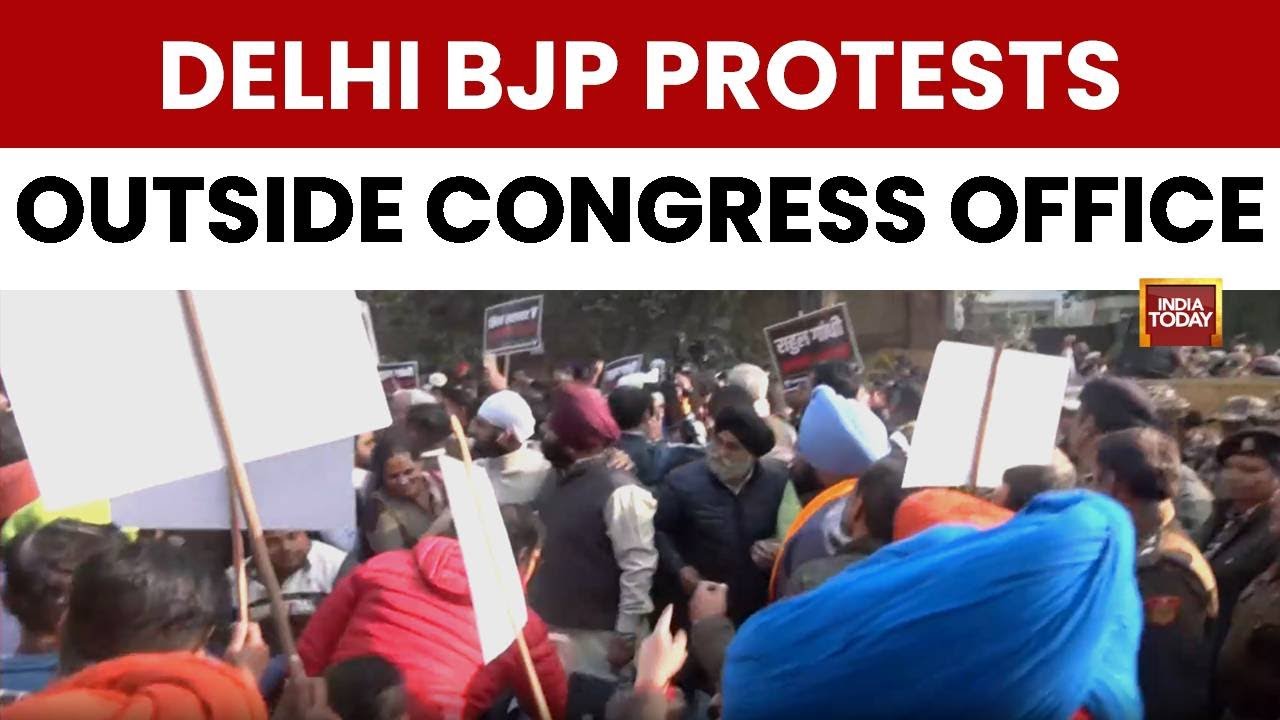 Delhi: BJP Protests Outside Congress HQ After Rahul Gandhi Calls Ravneet Singh Bittu A 'Traitor'