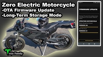 Zero Electric Motorcycle OTA Firmware Update and Long-Term Storage Mode