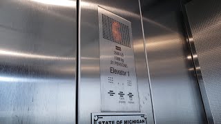 Scenic KONE MonoSpace MRL Traction Elevator #1 @ 11 Mile Parking Garage, Royal Oak, MI