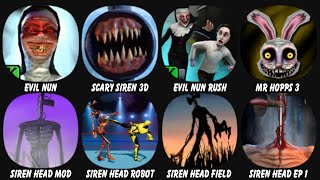 Evil Nun, Scary Siren Horror games 3D, Evil Nun Rush, Mr Hopps Playhouse 3, Siren Head Mod... screenshot 5