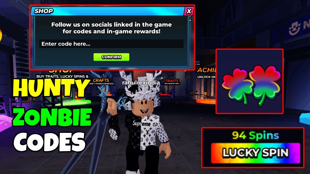 All Working New Hunty Zombie Codes 2026 Roblox! - YouTube