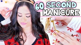 Quick &amp; Cute Holiday Manicure! How to Paint Nails in 1 Minute!