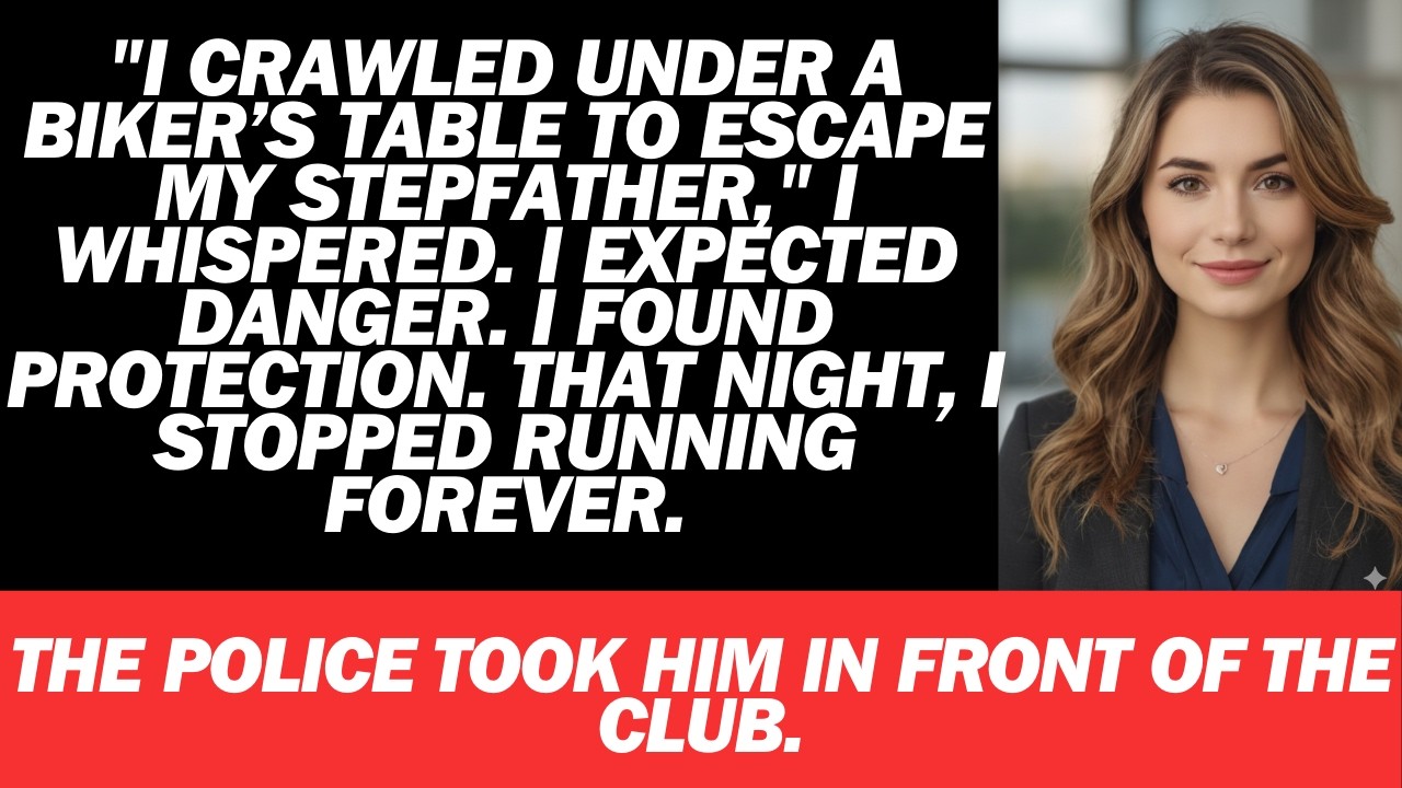 She Hid Under a Biker’s Table to Escape Her Stepfather… What Happened Next Changed Everything