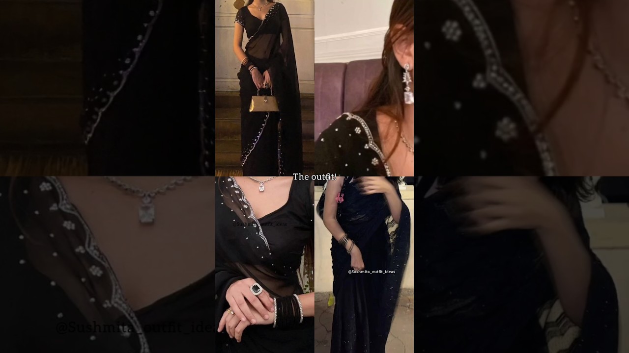 classy black saree 🖤 | 