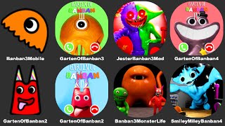 Garten of Banban 2,Garten of Banban 3 Mobile,Garten of Banban 4 PC,Smiley Miley,Jester,BAN Monster 3