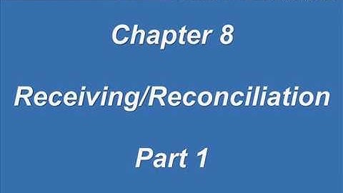 ShopPAK Video Tutorials: Chapter 8 - Receiving and Reconciliation Part 1