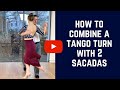 Easy tango turn with 3 sacadas combination (tango giro): leaders & followers steps