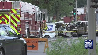 Two dead after crash involving USPS mail truck in Longmeadow, part of Route 5 still closed Video Two Killed In Crash Involving Mail Truck On Ct Ma Border