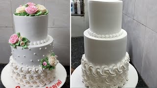 Butter Scotch Eggless Cake with Engagement Cake Design |Amazing Two Step Engagement Flower Cake