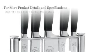 Mercer Culinary Genesis 6-Piece Forged Knife Block Set, Tempered Glass Block
