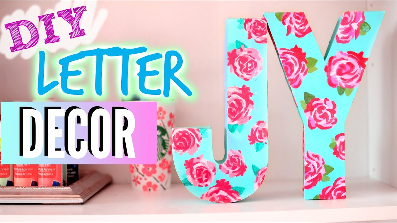 DIY Room Decorations: Easy Floral Block Letters 