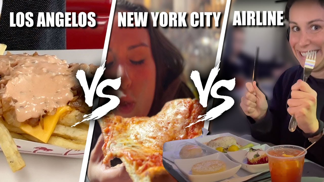 Los Angelos VS New York City VS Airline Food | HellthyJunkFood