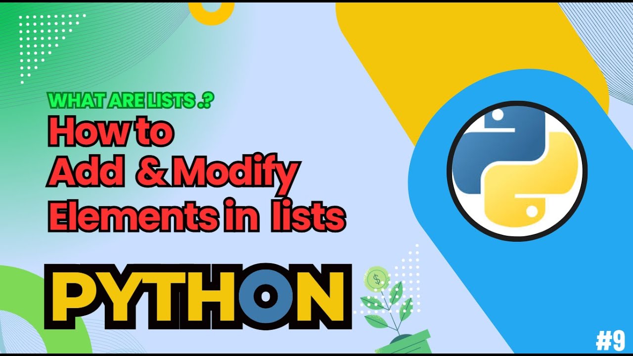 Lists in python | how to add elements |modify it - YouTube