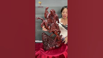 Tượng quan công gỗ trắc cưỡi ngựa xích thố uy phong
